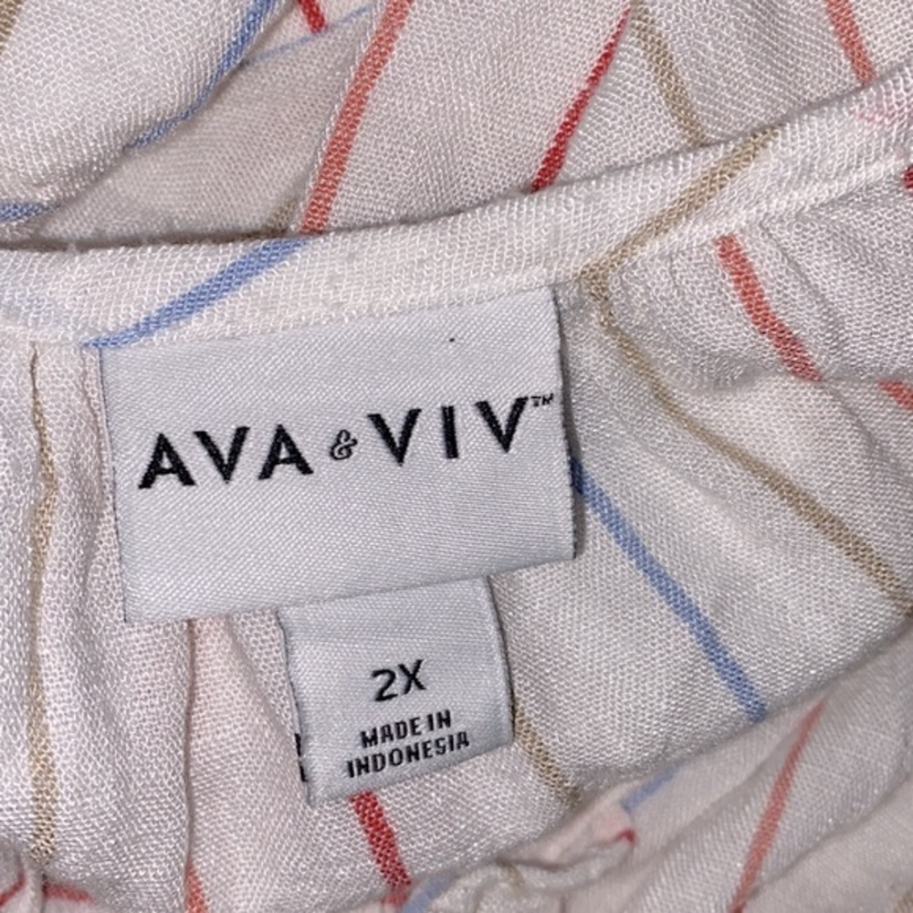 Ava & Viv boho striped top size 2X - Picture 5 of 8